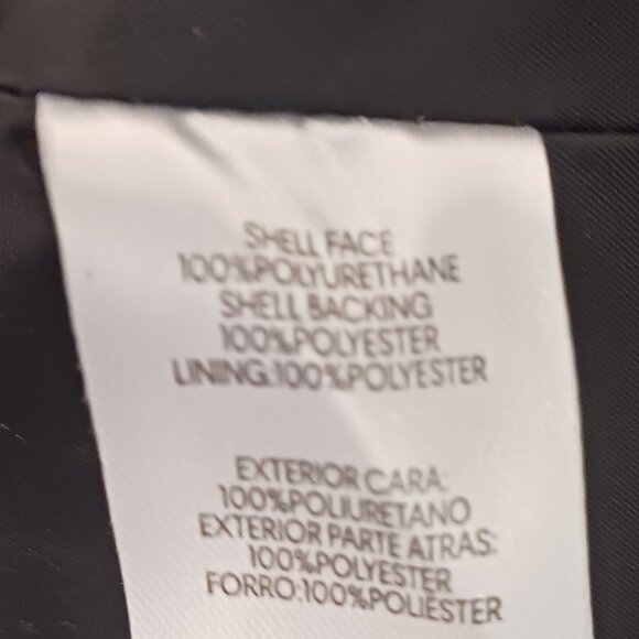 Calvin Klein Black Faux Leather Lightweight Coat, Size Medium Classic, Vegan - Picture 16 of 16